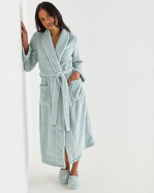 Whistle Sleep Basket Weave Robe, Soft Mint, 8-22 product photo View 05 L