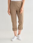 Line 7 Rolled Hem Capri Pant, Brown product photo