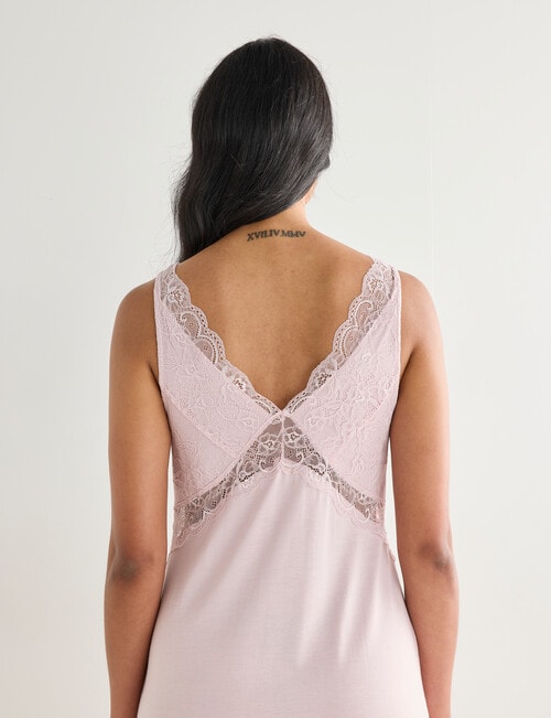Whistle Sleep Lace Bodice Nightie, Blush product photo View 05 L