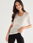 Lyric Thermals Melody Merino Short Sleeve Top, Ivory, XS-2XL product photo