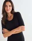 Lyric Thermals Melody Merino Short Sleeved Top, Black, XS-2XL product photo View 05 S