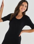 Lyric Thermals Melody Merino Short Sleeved Top, Black, XS-2XL product photo
