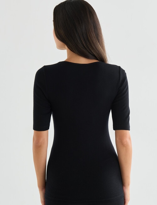 Lyric Thermals Melody Merino Short Sleeved Top, Black, XS-2XL product photo View 02 L