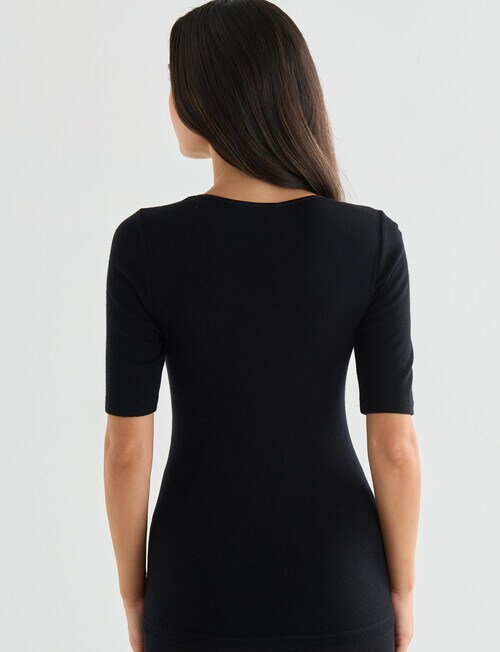 Lyric Thermals Melody Merino Short Sleeved Top, Black, XS-2XL product photo View 02 L
