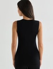 Lyric Thermals Melody Merino Singlet, Black, XS-2XL product photo View 02 S