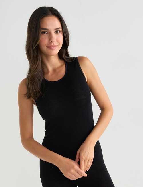 Lyric Thermals Melody Merino Singlet, Black, XS-2XL product photo