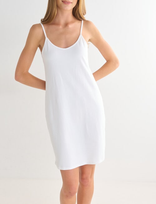 Lyric Cotton Slip Mid Length, White product photo
