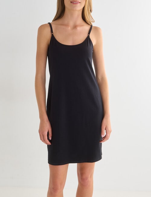 Lyric Cotton Slip Mid Length, Black product photo View 05 L