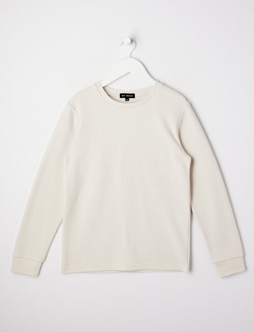 No Issue Long Sleeve Waffle Tee, Putty product photo