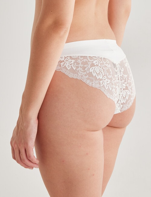 Lyric Zoe Lace Bikini Brief, White product photo View 02 L