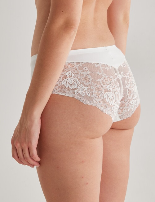 Lyric Zoe Lace Boyleg Brief, White, 8-18 product photo View 02 L