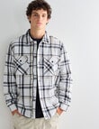 Tarnish Quilted Check Overshirt, White product photo