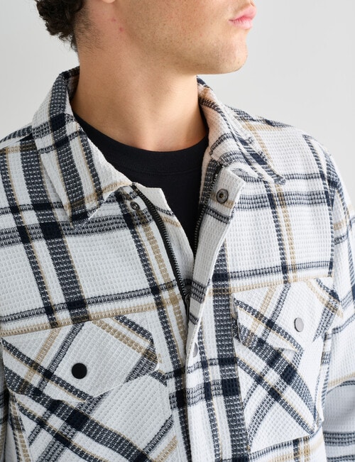 Tarnish Quilted Check Overshirt, White product photo View 06 L