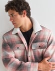 Tarnish Check Sherpa Lined Overshirt, Misty Rose product photo View 04 S