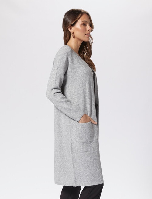 Vero Moda Doffy Long Open Cardigan, Light Grey product photo View 03 L