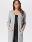Vero Moda Doffy Long Open Cardigan, Light Grey product photo View 05 S