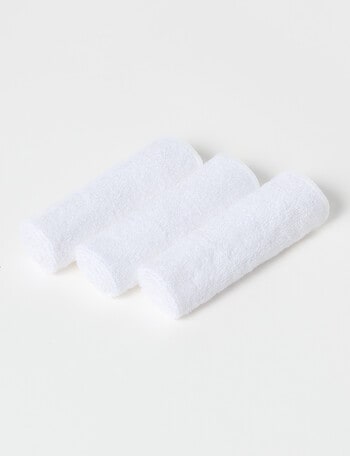 Teeny Weeny Soft Face Washers, 3-Pack, White product photo