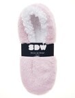 Simon De Winter Knitted Sherpa Lined Footlet, Dusty Blush product photo