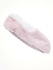 Simon De Winter Knitted Sherpa Lined Footlet, Dusty Blush product photo View 02 S