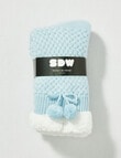 Simon De Winter Sherpa Lined Textured Knit Sock, Blue product photo View 02 S