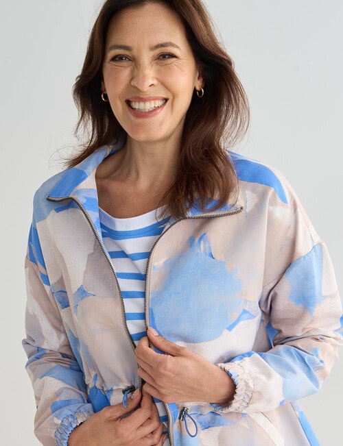 Line 7 Abstract Artist Print Vision Showerproof Jacket, Blue product photo View 05 L