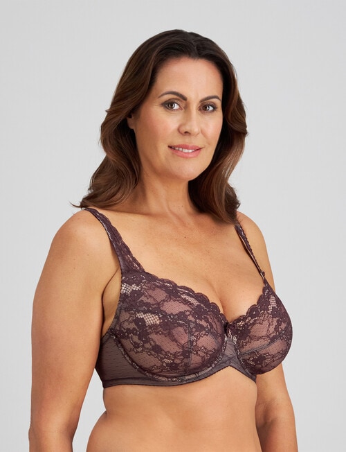 Fayreform Vivacious Underwire Bra, Plum, D-G product photo View 03 L
