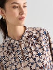 Jigsaw Antonia Geometric Print High Neck Top, Beige product photo View 06 S