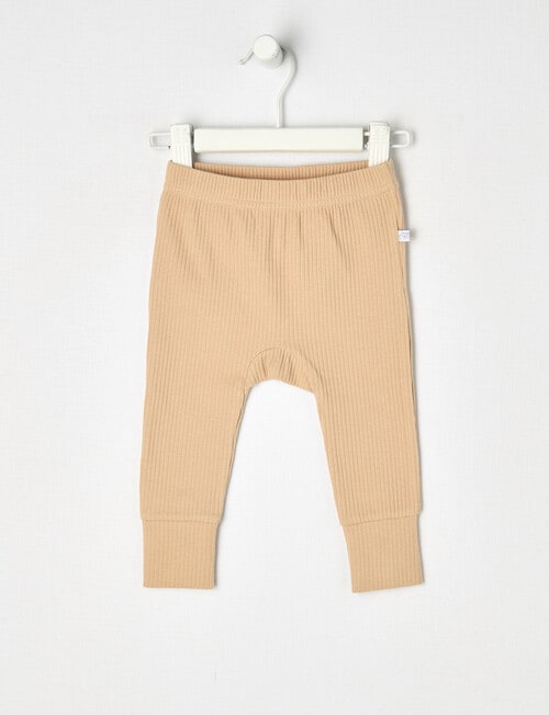 Teeny Weeny Rib Essentials Pants, Oat Milk product photo