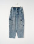 No Issue Baggy Denim Cargo Jean, Blue product photo
