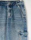No Issue Baggy Denim Cargo Jean, Blue product photo View 03 S