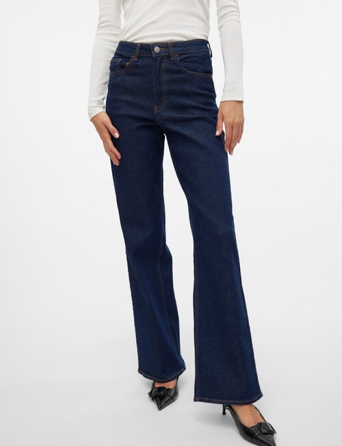 Vero Moda Rebecca Wide Denim Jean, Dark Blue product photo