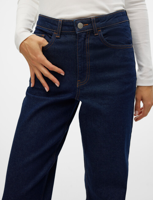 Vero Moda Rebecca Wide Denim Jean, Dark Blue product photo View 04 L