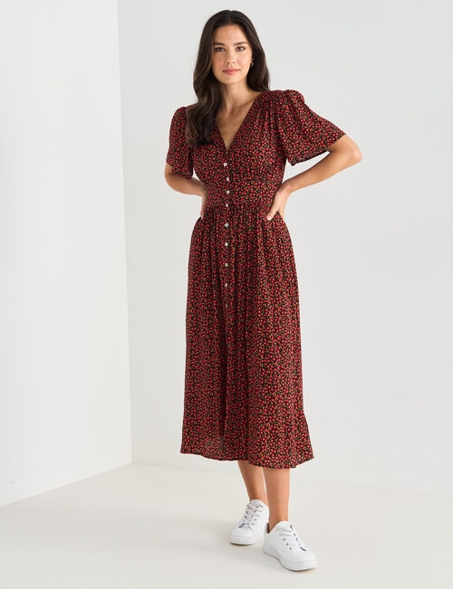 Whistle Ditsy Tea Dress, Red product photo View 03 L