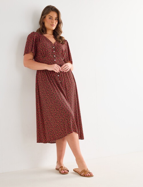 Whistle Ditsy Tea Dress, Red product photo View 12 L
