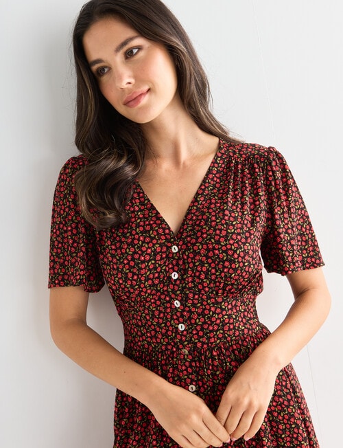 Whistle Ditsy Tea Dress, Red product photo View 04 L