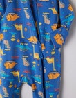 Teeny Weeny Sleep Dino Stretch Cotton Sleepsuit, Gentian Blue product photo View 02 S