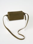 Whistle Accessories Faux Suede Barrel Crossbody Bag, Khaki product photo View 02 S