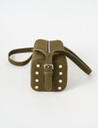 Whistle Accessories Faux Suede Barrel Crossbody Bag, Khaki product photo View 05 S