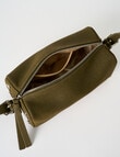 Whistle Accessories Faux Suede Barrel Crossbody Bag, Khaki product photo View 07 S