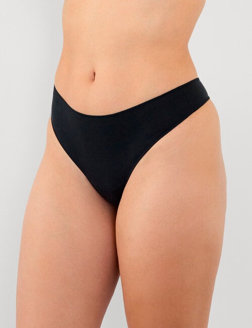 Bendon Au Naturel Thong, Black, XS-XL product photo View 02 L