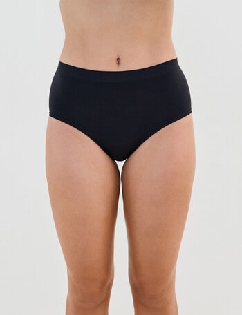 Bendon Seamless Soft Full Brief, Black, S-2XL product photo