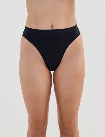 Bendon Seamless Soft High Cut Brief, Black, XS-2XL product photo