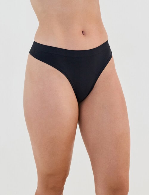 Bendon Seamless Soft Thong, Black, XS-2XL product photo View 03 L
