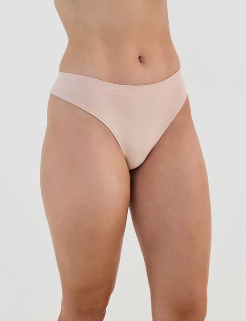 Bendon Seamless Soft Thong, Latte, XS-2XL product photo View 03 L