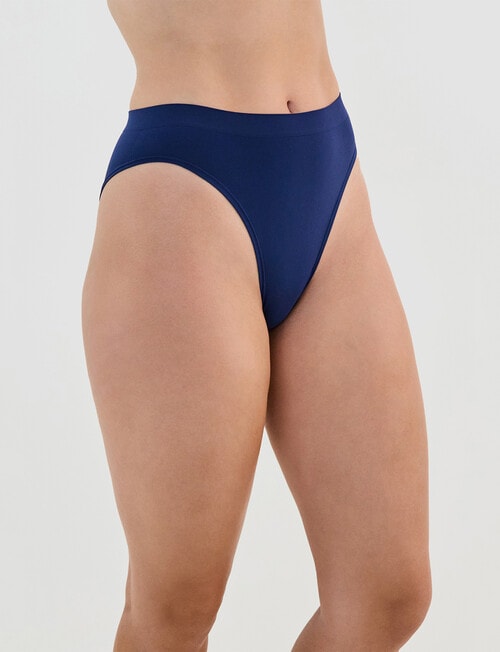 Bendon Seamless Soft High Cut Brief, Medieval Blue, XS-2XL product photo View 03 L