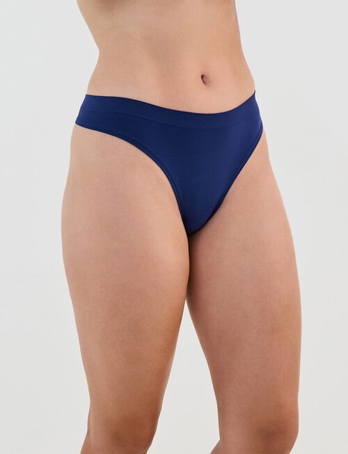 Bendon Seamless Soft Thong, Medieval Blue, XS-2XL product photo View 03 L