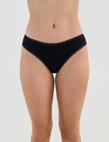 Bendon Stretch Cotton Bikini Brief, Black, XS-2XL product photo
