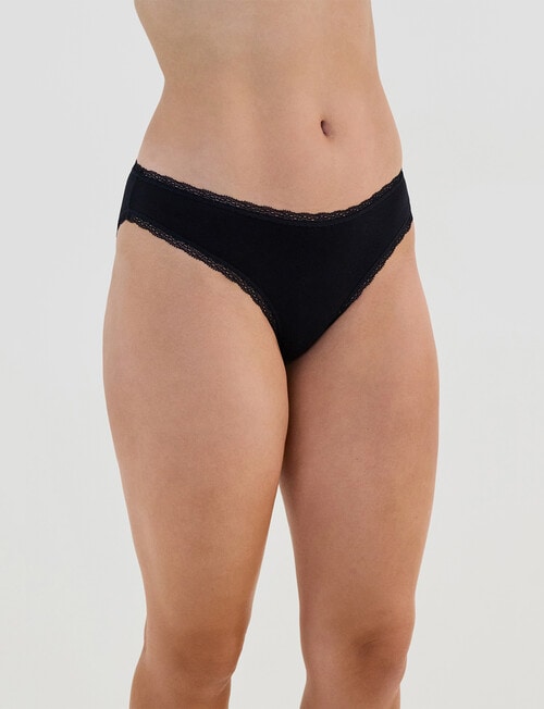 Bendon Stretch Cotton Bikini Brief, Black, XS-2XL product photo View 03 L
