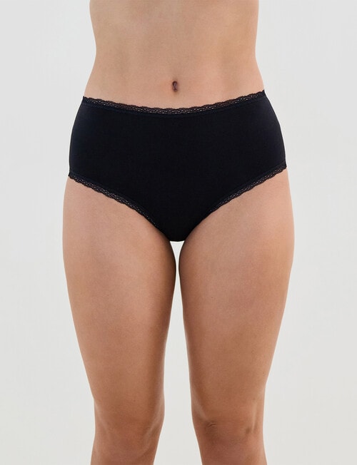 Bendon Stretch Cotton Full Brief, Black, S-2XL product photo