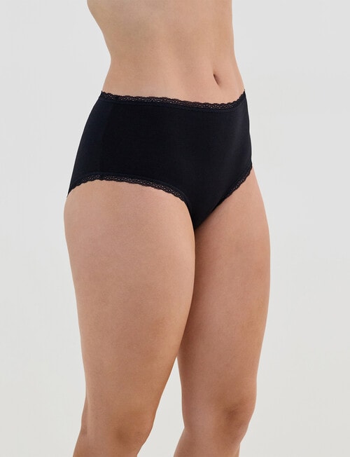 Bendon Stretch Cotton Full Brief, Black, S-2XL product photo View 03 L